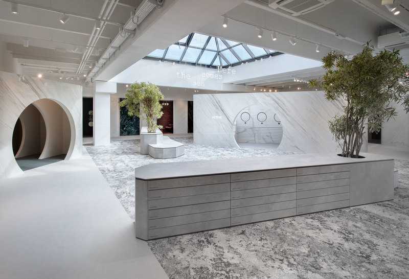Fab fiandre architectural bureau showroom in castellarano, designed by area 17