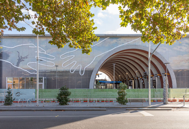 The work of abdul abdullah becomes an eco-active façade for the arden station